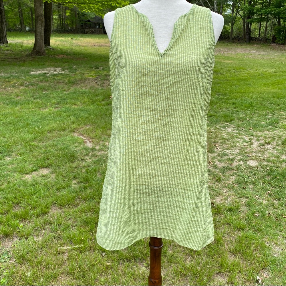 CUT LOOSE DRESS MINI SHIFT TUNIC GREEN SLEEVELESS SIZE XS